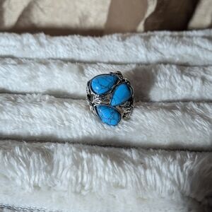 Silver Ring with Turquoise Stones